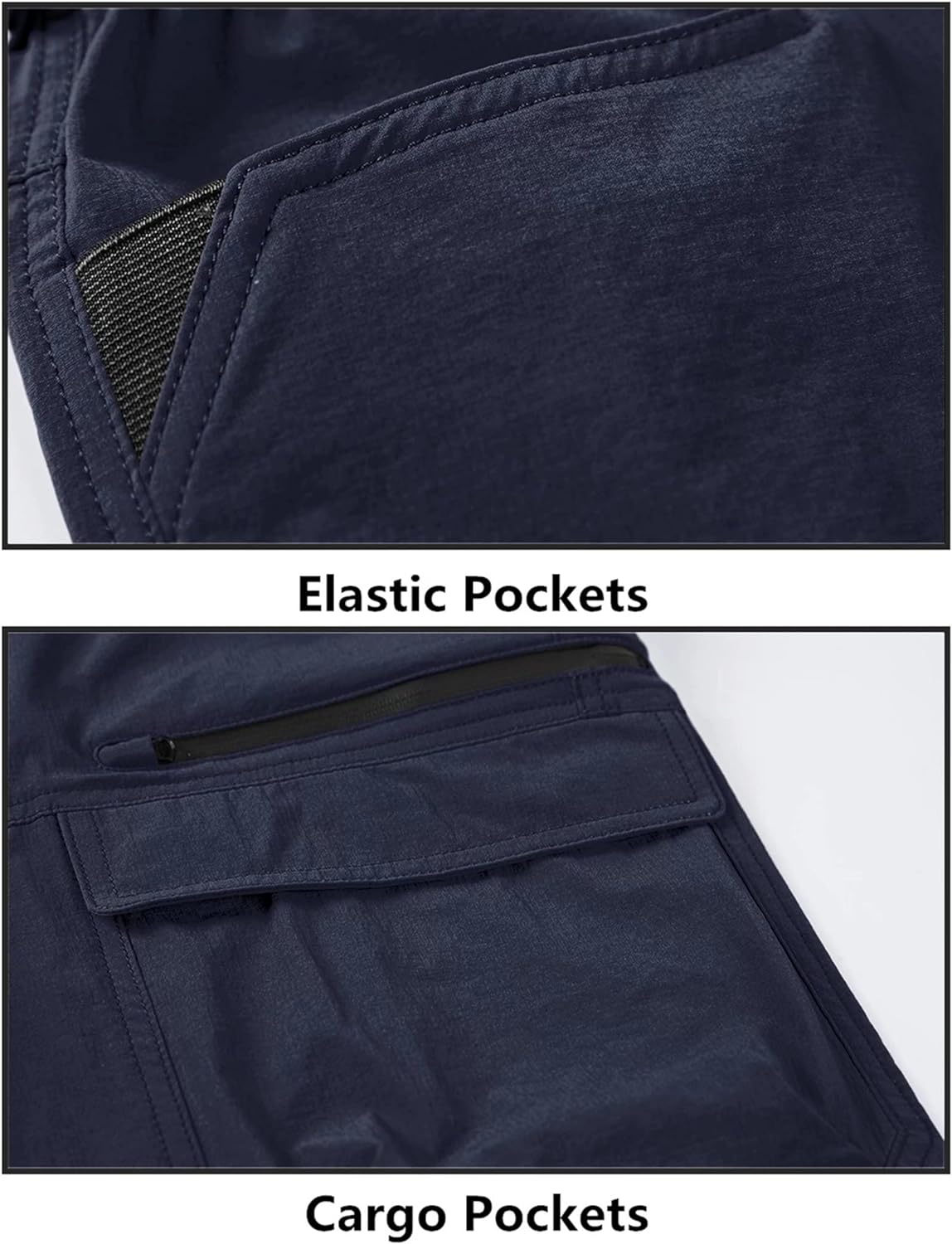 MAGNIVIT Mens Cargo Shorts Hiking Shorts Above Knee Shorts Quick Dry Work Shorts with MultiPocketsNavy Blue