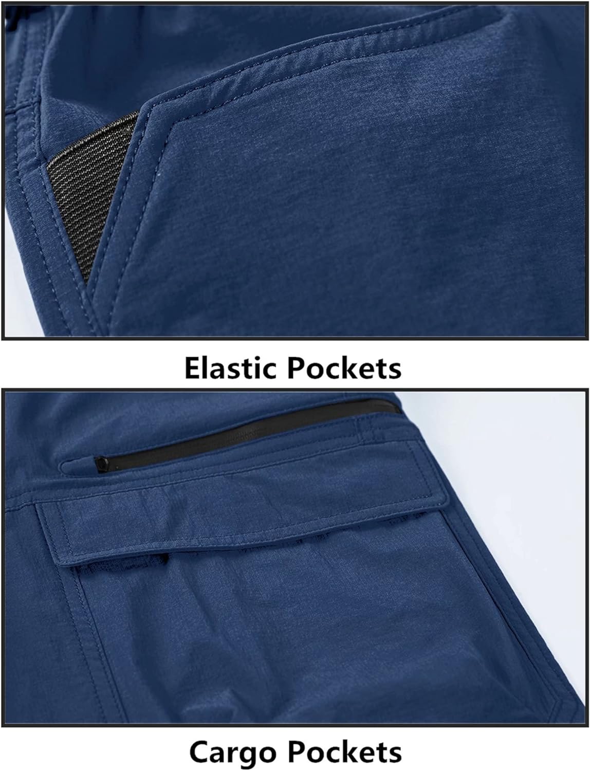 MAGNIVIT Mens Cargo Shorts Hiking Shorts Above Knee Shorts Quick Dry Work Shorts with MultiPocketsSapphire Blue