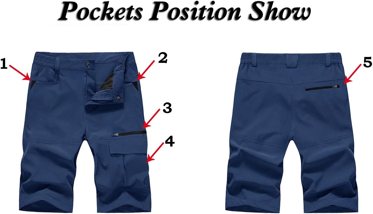 MAGNIVIT Mens Cargo Shorts Hiking Shorts Above Knee Shorts Quick Dry Work Shorts with MultiPocketsSapphire Blue