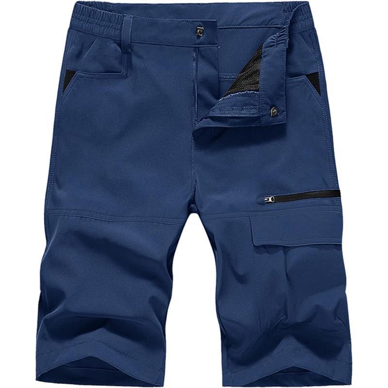 MAGNIVIT Mens Cargo Shorts Hiking Shorts Above Knee Shorts Quick Dry Work Shorts with MultiPocketsSapphire Blue