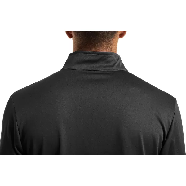 MAGNIVIT Mens 12 Zip Tactical Shirts Long Sleeve Performance Running Golf Polo ShirtsBlack