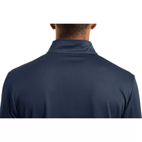 MAGNIVIT Mens 12 Zip Tactical Shirts Long Sleeve Performance Running Golf Polo ShirtsNavy Blue