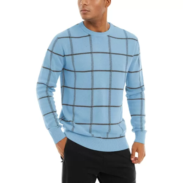 MAGNIVIT Mens Basic Designed Knitted Sweaters Cotton Soft Crewneck Fall Winter SweatshirtsLight Blue