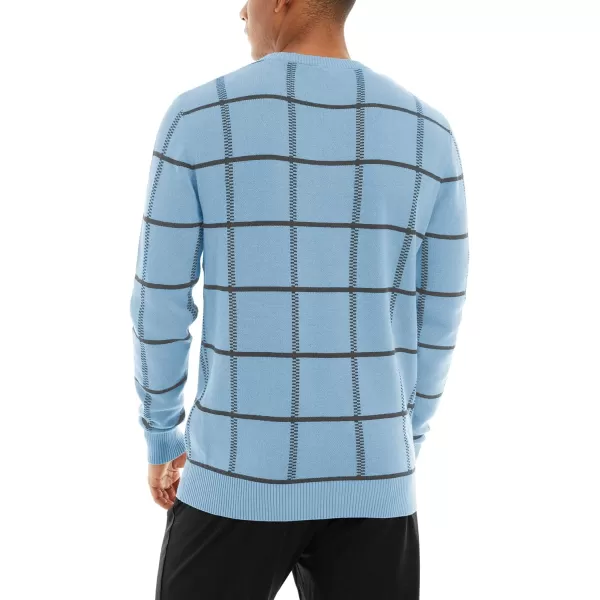 MAGNIVIT Mens Basic Designed Knitted Sweaters Cotton Soft Crewneck Fall Winter SweatshirtsLight Blue