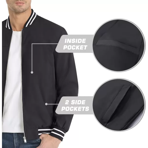 MAGNIVIT Mens Bomber Jackets Lightweight Jacket Varsity Flight Jacket Baseball Windbreaker Water Resistant Spring AutumnBlack