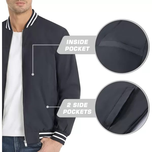 MAGNIVIT Mens Bomber Jackets Lightweight Jacket Varsity Flight Jacket Baseball Windbreaker Water Resistant Spring AutumnDark Grey