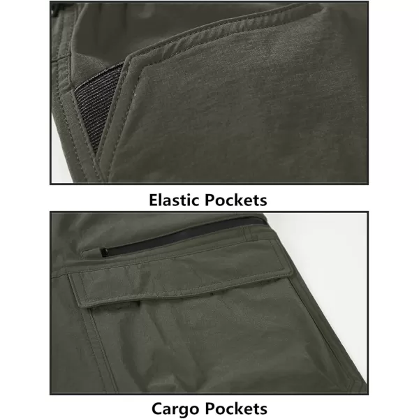 MAGNIVIT Mens Cargo Shorts Hiking Shorts Above Knee Shorts Quick Dry Work Shorts with MultiPocketsArmy Green