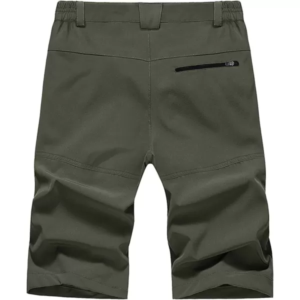 MAGNIVIT Mens Cargo Shorts Hiking Shorts Above Knee Shorts Quick Dry Work Shorts with MultiPocketsArmy Green