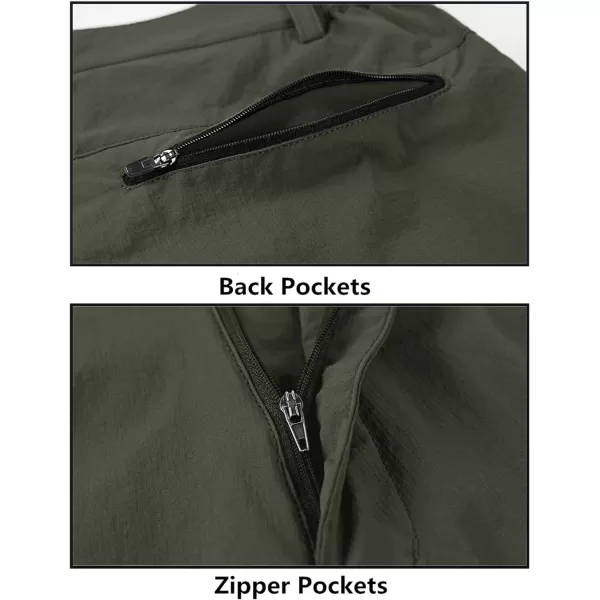 MAGNIVIT Mens Cargo Shorts Hiking Shorts Above Knee Shorts Quick Dry Work Shorts with MultiPocketsArmy Green