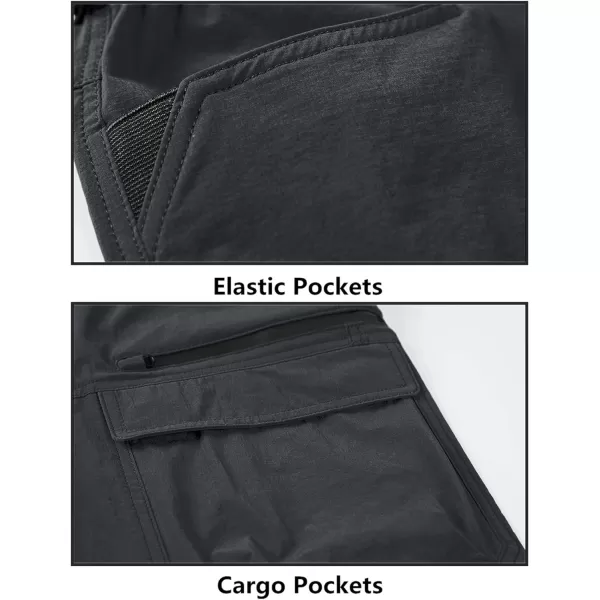 MAGNIVIT Mens Cargo Shorts Hiking Shorts Above Knee Shorts Quick Dry Work Shorts with MultiPocketsDark Grey