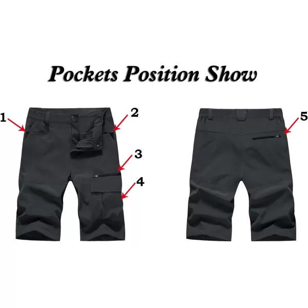 MAGNIVIT Mens Cargo Shorts Hiking Shorts Above Knee Shorts Quick Dry Work Shorts with MultiPocketsDark Grey