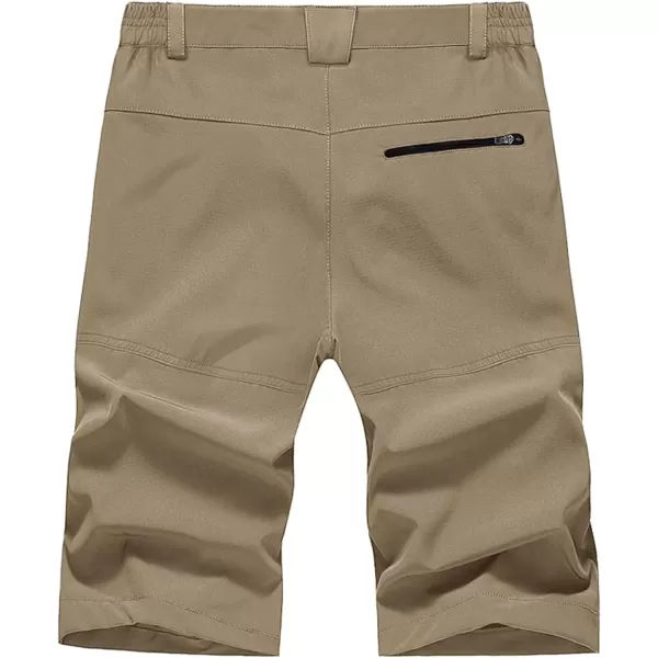 MAGNIVIT Mens Cargo Shorts Hiking Shorts Above Knee Shorts Quick Dry Work Shorts with MultiPocketsKhaki