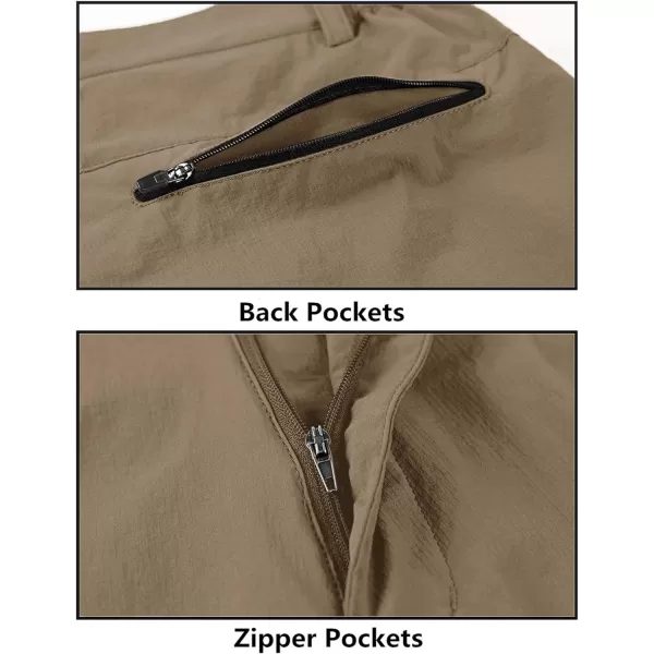 MAGNIVIT Mens Cargo Shorts Hiking Shorts Above Knee Shorts Quick Dry Work Shorts with MultiPocketsKhaki