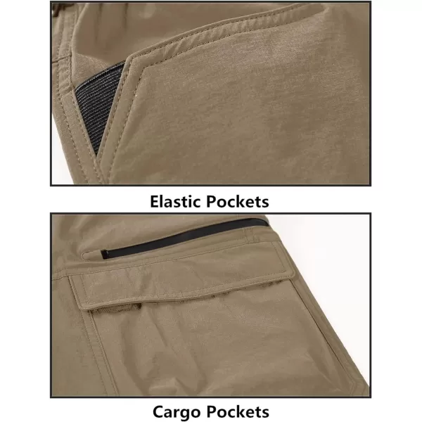 MAGNIVIT Mens Cargo Shorts Hiking Shorts Above Knee Shorts Quick Dry Work Shorts with MultiPocketsKhaki