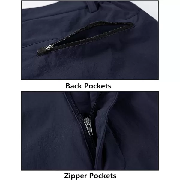 MAGNIVIT Mens Cargo Shorts Hiking Shorts Above Knee Shorts Quick Dry Work Shorts with MultiPocketsNavy Blue