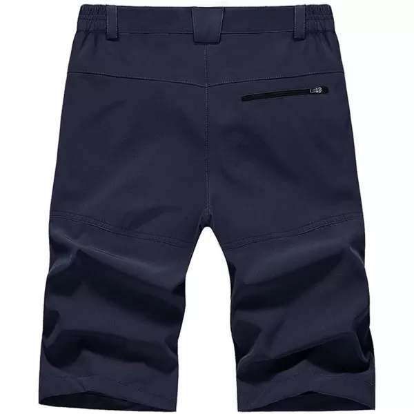 MAGNIVIT Mens Cargo Shorts Hiking Shorts Above Knee Shorts Quick Dry Work Shorts with MultiPocketsNavy Blue