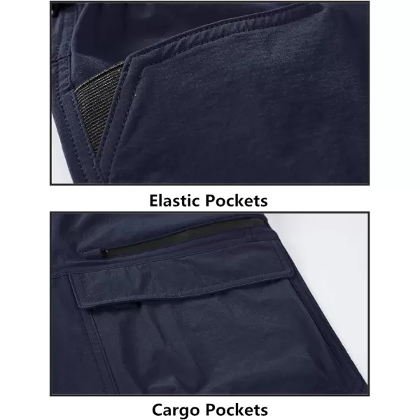 MAGNIVIT Mens Cargo Shorts Hiking Shorts Above Knee Shorts Quick Dry Work Shorts with MultiPocketsNavy Blue