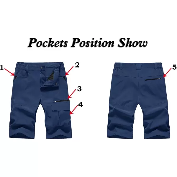 MAGNIVIT Mens Cargo Shorts Hiking Shorts Above Knee Shorts Quick Dry Work Shorts with MultiPocketsSapphire Blue