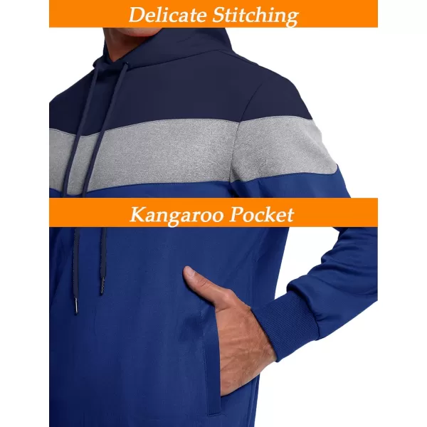 MAGNIVIT Mens Color Block Pullover Hoodies Athletic Hooded Sweatshirts with PocketsNavy Blue