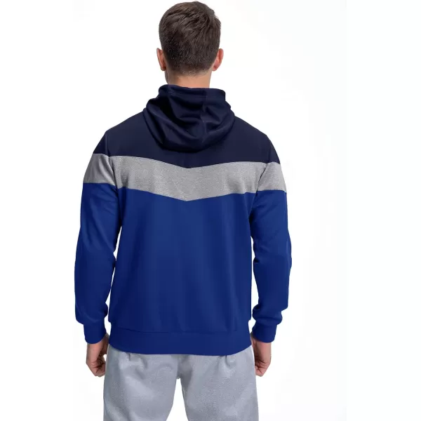 MAGNIVIT Mens Color Block Pullover Hoodies Athletic Hooded Sweatshirts with PocketsNavy Blue