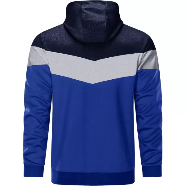 MAGNIVIT Mens Color Block Pullover Hoodies Athletic Hooded Sweatshirts with PocketsNavy Blue