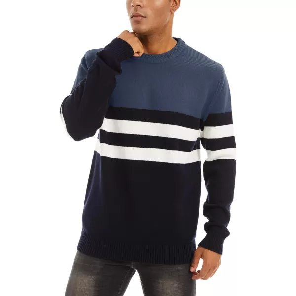 MAGNIVIT Mens Crewneck Sweater Lightweight Soft Knitted Sweatshirt Fall Winter Thermal PulloverDenim Blue