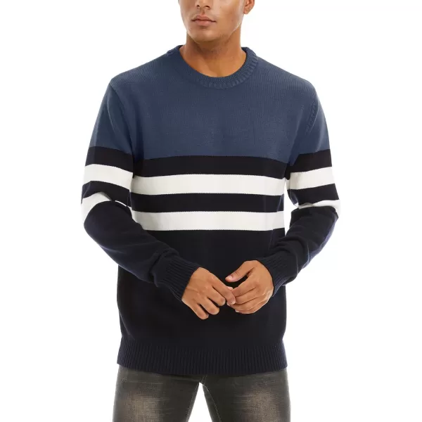 MAGNIVIT Mens Crewneck Sweater Lightweight Soft Knitted Sweatshirt Fall Winter Thermal PulloverDenim Blue