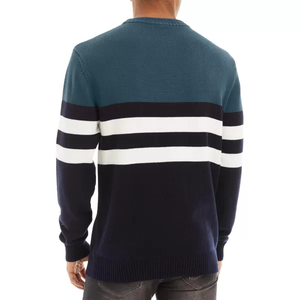 MAGNIVIT Mens Crewneck Sweater Lightweight Soft Knitted Sweatshirt Fall Winter Thermal PulloverLake Blue