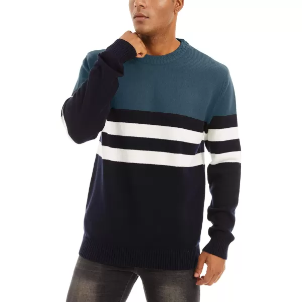 MAGNIVIT Mens Crewneck Sweater Lightweight Soft Knitted Sweatshirt Fall Winter Thermal PulloverLake Blue