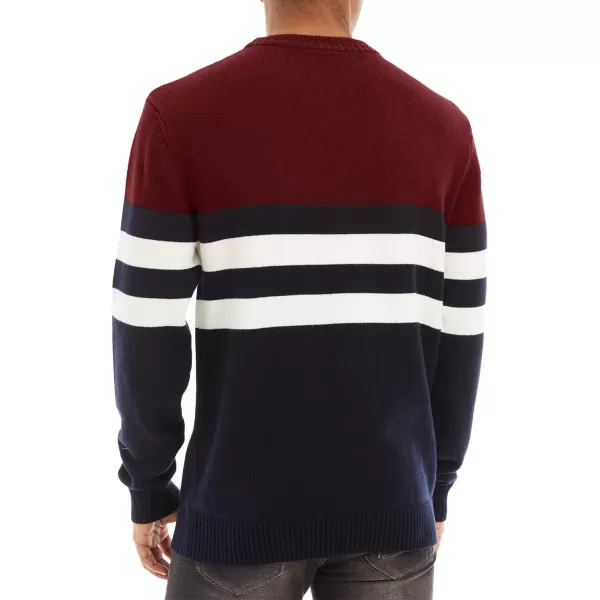 MAGNIVIT Mens Crewneck Sweater Lightweight Soft Knitted Sweatshirt Fall Winter Thermal PulloverWine Red