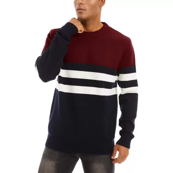 MAGNIVIT Mens Crewneck Sweater Lightweight Soft Knitted Sweatshirt Fall Winter Thermal PulloverWine Red