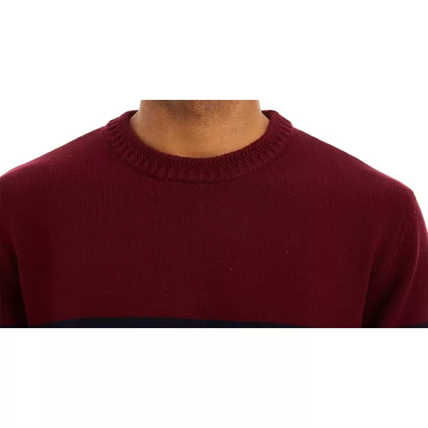 MAGNIVIT Mens Crewneck Sweater Lightweight Soft Knitted Sweatshirt Fall Winter Thermal PulloverWine Red