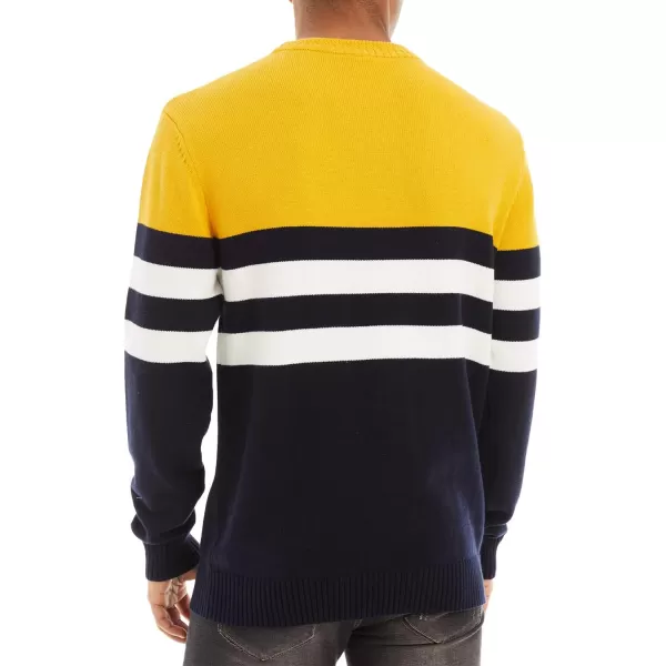 MAGNIVIT Mens Crewneck Sweater Lightweight Soft Knitted Sweatshirt Fall Winter Thermal PulloverYellow