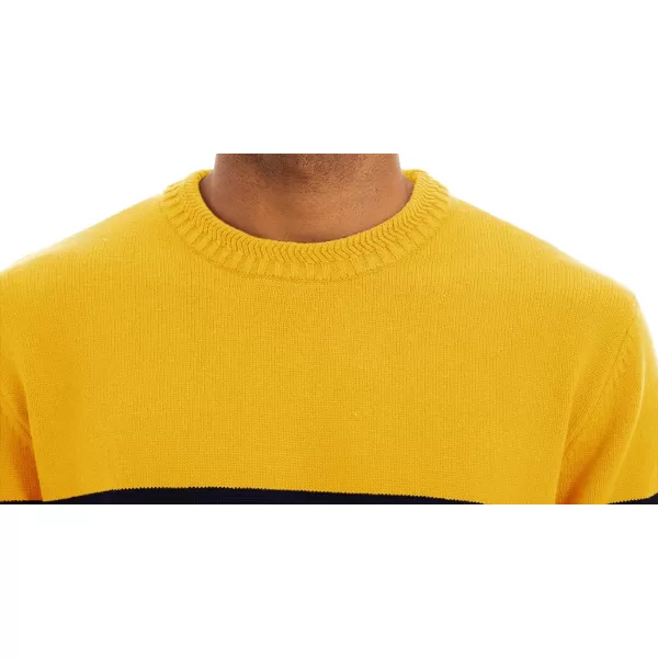 MAGNIVIT Mens Crewneck Sweater Lightweight Soft Knitted Sweatshirt Fall Winter Thermal PulloverYellow