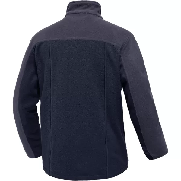 MAGNIVIT Mens Fleece Jacket FullZip Soft Polar Winter Casual Outdoor Coat with PocketsNavy Blue