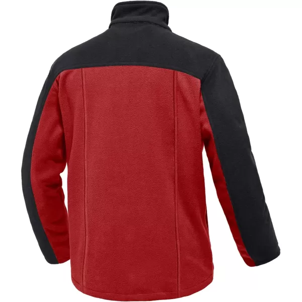 MAGNIVIT Mens Fleece Jacket FullZip Soft Polar Winter Casual Outdoor Coat with PocketsRed