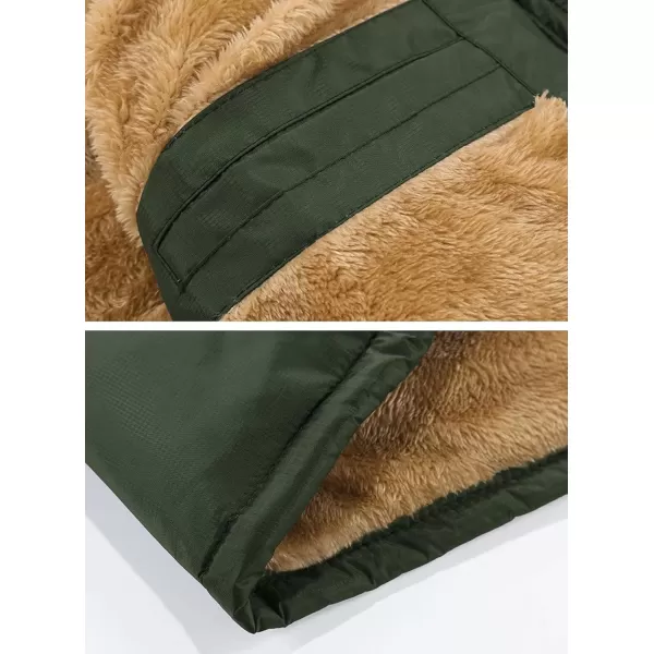 MAGNIVIT Mens Fleece Lined Vest Winter Warm Thicken Gilet Jackets for Travel FishingArmy Green