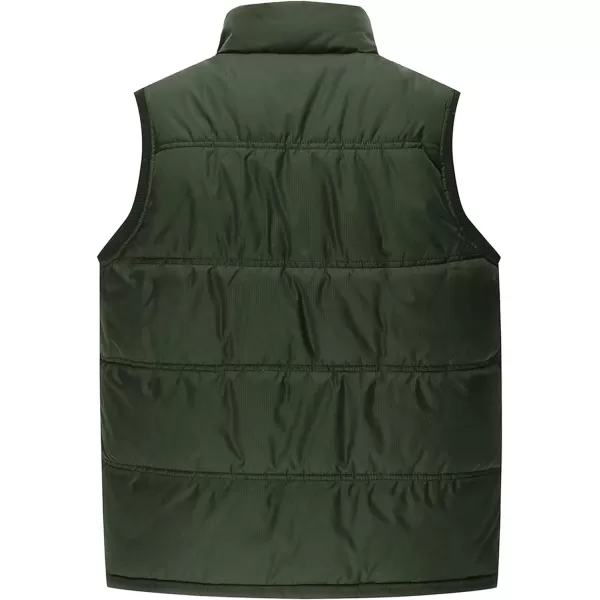 MAGNIVIT Mens Fleece Lined Vest Winter Warm Thicken Gilet Jackets for Travel FishingArmy Green