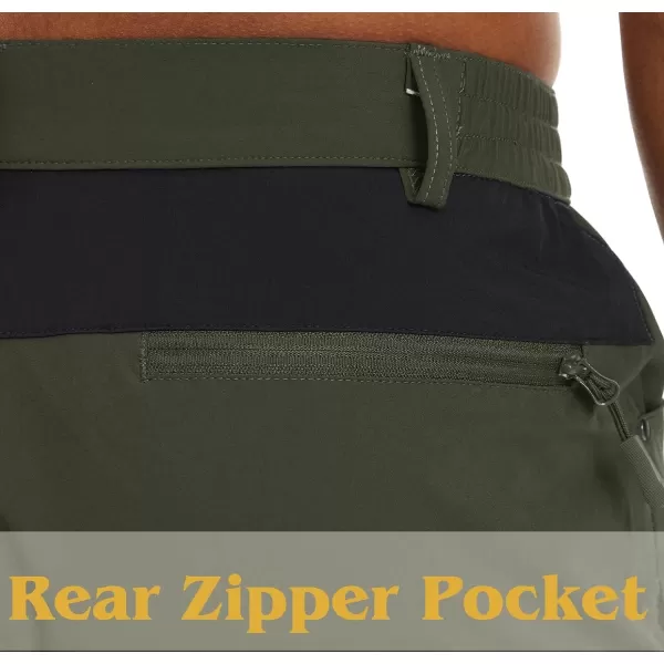 MAGNIVIT Mens Hiking Shorts Quick Dry Cargo Shorts Above Knee Tactical Military Shorts with MultiPocketsArmy Green