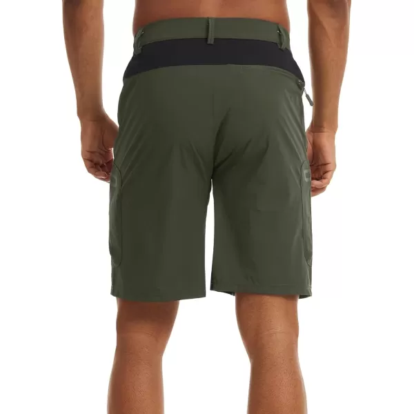 MAGNIVIT Mens Hiking Shorts Quick Dry Cargo Shorts Above Knee Tactical Military Shorts with MultiPocketsArmy Green