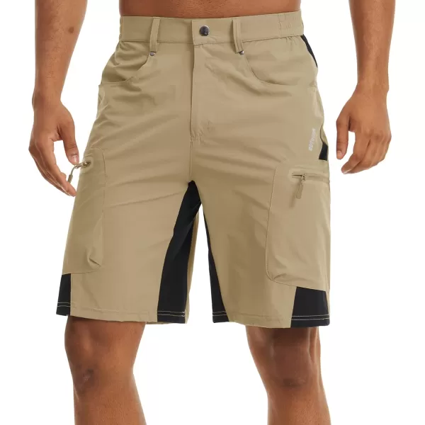 MAGNIVIT Mens Hiking Shorts Quick Dry Cargo Shorts Above Knee Tactical Military Shorts with MultiPocketsKhaki