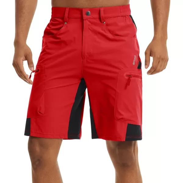 MAGNIVIT Mens Hiking Shorts Quick Dry Cargo Shorts Above Knee Tactical Military Shorts with MultiPocketsTomato Red