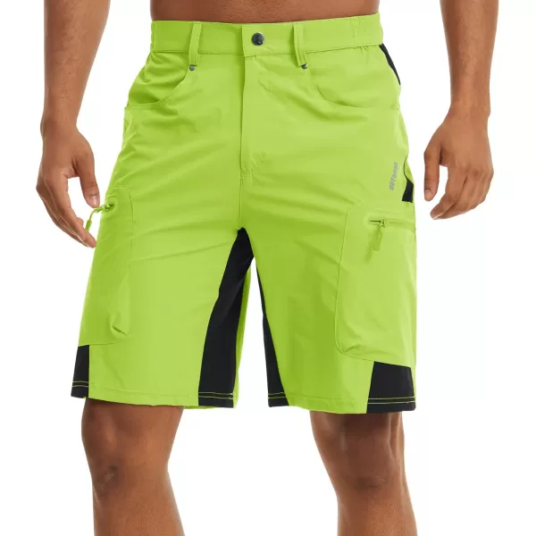 MAGNIVIT Mens Hiking Shorts Quick Dry Cargo Shorts Above Knee Tactical Military Shorts with MultiPocketsYellow Green