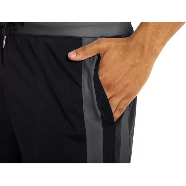 MAGNIVIT Mens Lightweight Athletic Pants Mesh Sweatpants Open Bottom with PocketsBlack Grey