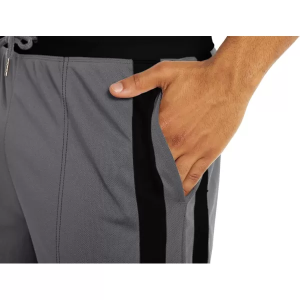 MAGNIVIT Mens Lightweight Athletic Pants Mesh Sweatpants Open Bottom with PocketsGrey