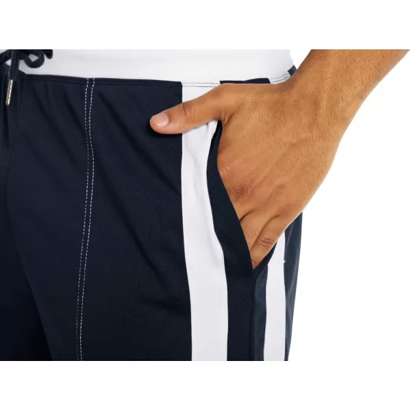 MAGNIVIT Mens Lightweight Athletic Pants Mesh Sweatpants Open Bottom with PocketsNavy Blue