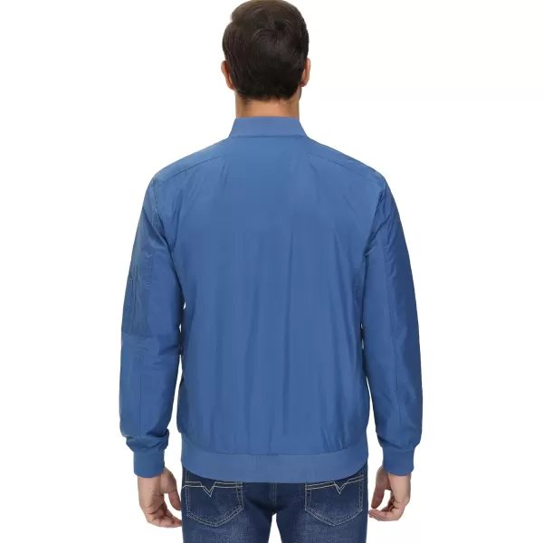 MAGNIVIT Mens Lightweight Bomber Jackets Full Zip Windbreaker Active Coat OutwearBlue