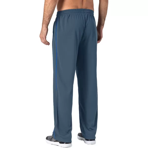 MAGNIVIT Mens Lightweight Sweatpants Loose Fit Open Bottom Mesh Athletic Pants with Zipper PocketsBlue Grey