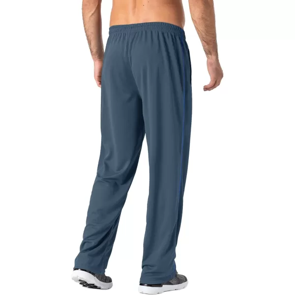 MAGNIVIT Mens Lightweight Sweatpants Loose Fit Open Bottom Mesh Athletic Pants with Zipper PocketsBlue Grey