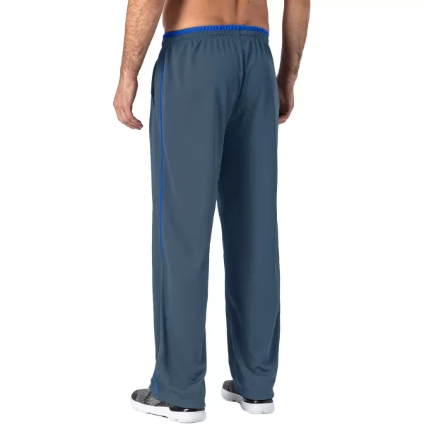 MAGNIVIT Mens Lightweight Sweatpants Loose Fit Open Bottom Mesh Athletic Pants with Zipper PocketsBlue Grey Blue